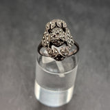 Vintage Sterling silver Marcasite Art Deco Style Ring Size M