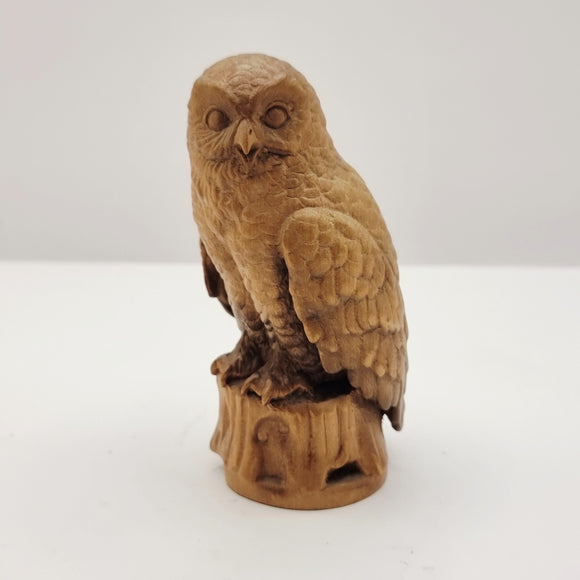 Carved Wooden Owl by Walter stahli wood cravings brienz Switzerland.