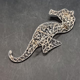 Four Vintage Silver and White Metal Wire Brooches