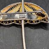 Four Vintage Silver and White Metal Wire Brooches