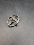 Vintage Kit Heath Amethyst 925 Silver Art Nouveau Brooch