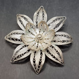Vintage Collection of Four Silver Floral/ Flower Brooches