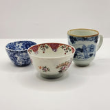Collection of Three Antique Cups/Bowls Meissen, Worcester, and Staffordshire.