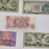 Collection of Vintage Banknotes. Australian, Scottish and English. Shillings, Pounds and Five Pounds Notes