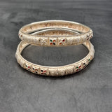 Pair of Vintage Silver and Enamel Eastern Bangles