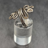 Vintage Silver Wired Squiggle Designed Ring Size N.