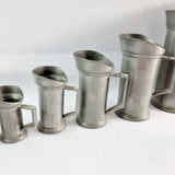 Set of 7 Etain 90 Pewter Measures From A Litre to A Centilitre.