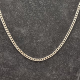 Vintage Silver Squared Curb Link Necklace 46cm 18 inches