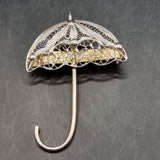Four Vintage Silver and White Metal Wire Brooches