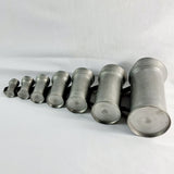 Set of 7 Etain 90 Pewter Measures From A Litre to A Centilitre.
