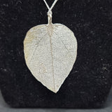 Vintage Silver Flower Wire Earrings with a Silver Plated Leaf Necklace