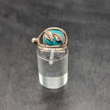 Vintage Turquoise and Pearl Silver Ring Size M