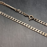 Vintage Silver Squared Curb Link Necklace 46cm 18 inches