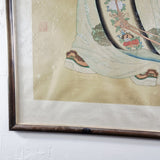 Large Antique Vintage Chinese Ancestor or Diety Watercolour On Paper