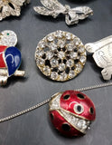 Collection Joblot Costume Jewellery Enamel Marcasite Brooches Pendant Animals