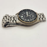 Zeon Water Resistant Quartz Black Bezel Black Face Gents Wristwatch