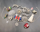 Collection Joblot Costume Jewellery Enamel Marcasite Brooches Pendant Animals