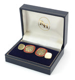 Pair of Enamel and Silver OBE Cufflinks