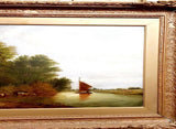 Norfolk Barges 19th Century Oil On Canvas - Attrells
