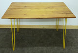 1960/70s Hairpin Legged Table With Later Pitch Pine Top - Attrells