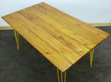 1960/70s Hairpin Legged Table With Later Pitch Pine Top - Attrells