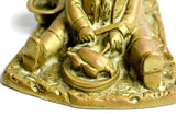 20th Century Novelty Brass Inkwell of a man eating a Chicken - Attrells