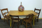 1960/70s Hairpin Legged Table With Later Pitch Pine Top - Attrells