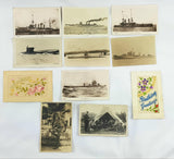 WW1 and WW2 Postcards Submarines, Boats & Embroidered. Photographic - Attrells