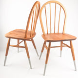 Pair of Ercol 2056 Windsor Chairs with Grey Legs