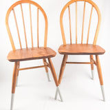 Pair of Ercol 2056 Windsor Chairs with Grey Legs