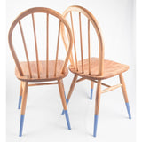 Pair of Ercol Windsor 2056 chairs with blue legs
