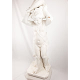 Antique French terracotta statue of Putti with Conch.