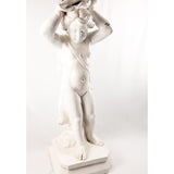 Antique French terracotta statue of Putti with Conch.