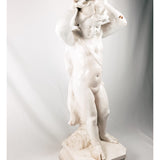 Antique French terracotta statue of Putti with Conch.