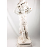Antique French terracotta statue of Putti with Conch.