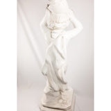 Antique French terracotta statue of Putti with Conch.
