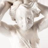 Antique French terracotta statue of Putti with Conch.
