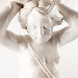 Antique French terracotta statue of Putti with Conch.