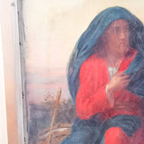 19th Century Oil on Canvas Double Sided Shepard. Jesus and Mary Magdalene