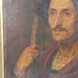 19th Century Oil on Canvas Double Sided Shepard. Jesus and Mary Magdalene