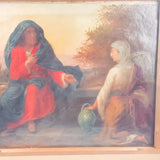 19th Century Oil on Canvas Double Sided Shepard. Jesus and Mary Magdalene