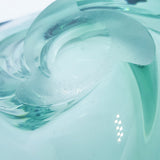 Val Saint Lambert Green Glass Triangle Dish