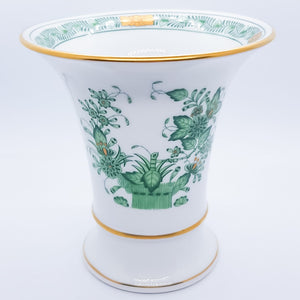 Herend Hungary China Vase with Green Foliage