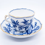 Meissen Onion Floral Pattern Cup and Saucer