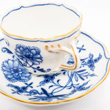 Meissen Onion Floral Pattern Cup and Saucer