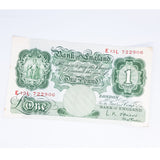 1950s British One Pound Banknote