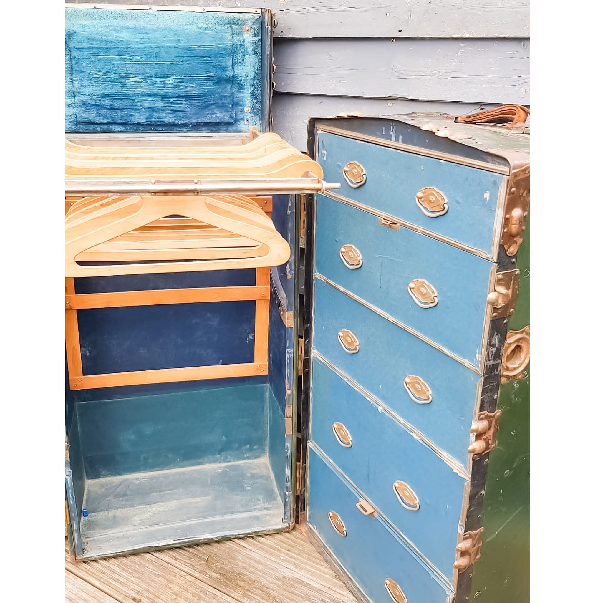 Antique Travel/ Steamer Trunk Wardrobe. Attrells