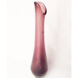 Plum Coloured Bottle Glass Vase.