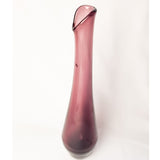Plum Coloured Bottle Glass Vase.
