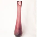 Plum Coloured Bottle Glass Vase.